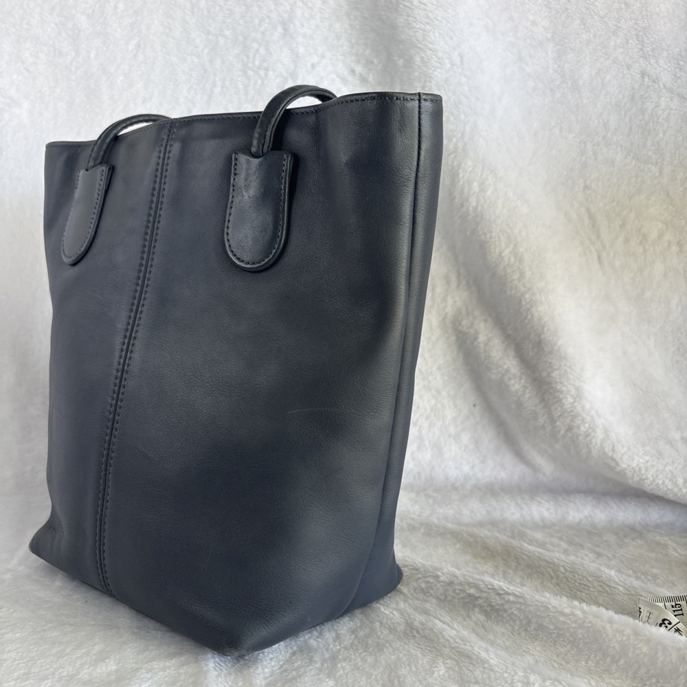 Vintage COACH Mini Lunch Tote Blue Leather Small Bag Hangtag 4068 90s USA - Picture 6 of 16